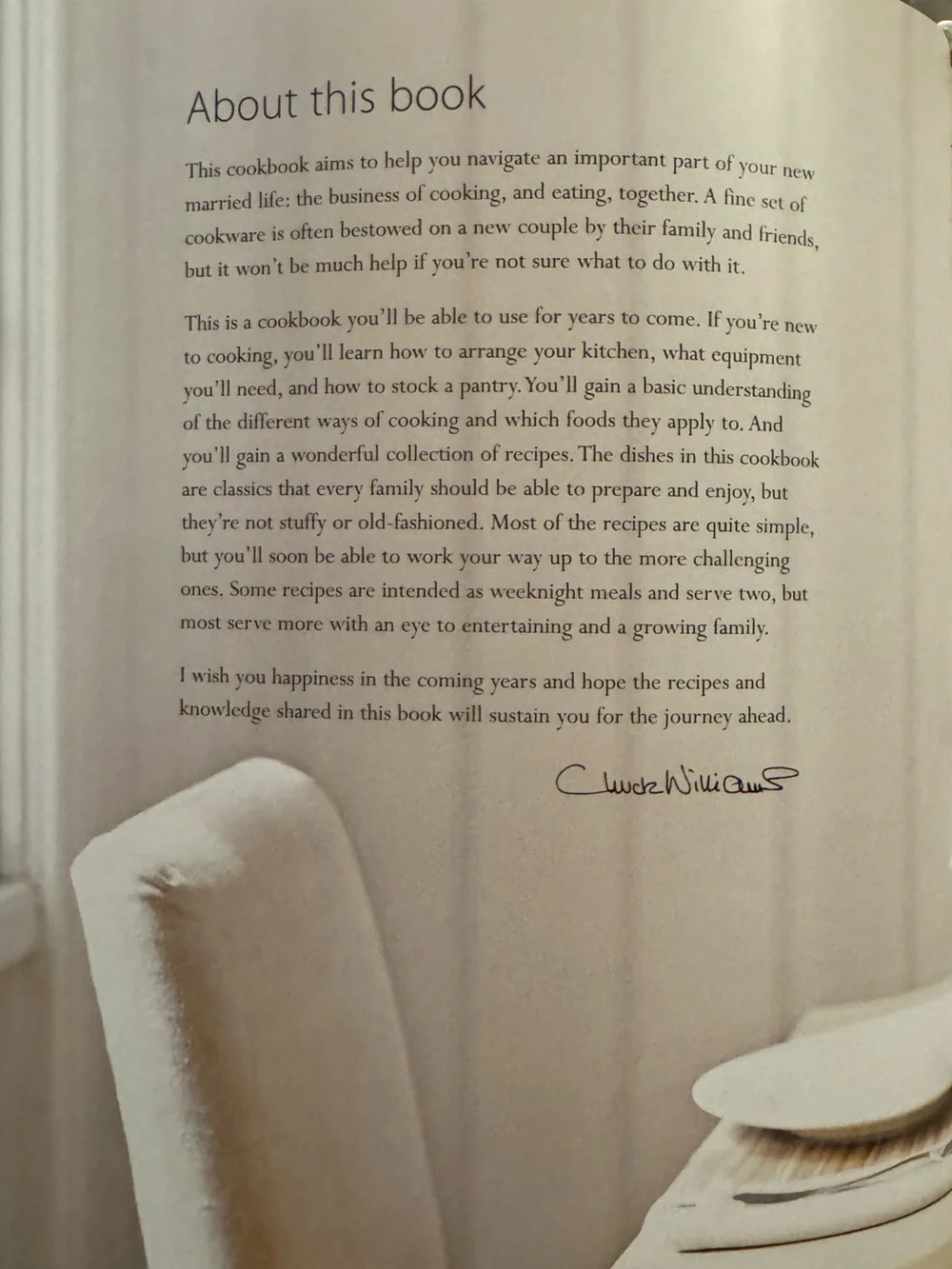 Williams-Sonoma Bride & Groom Cookbook - White, Cream & Light Blue hardcover